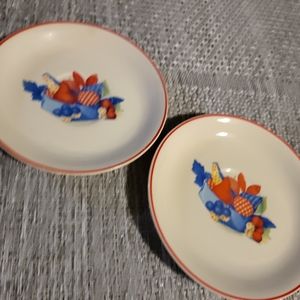 Universal Potteries Cambridge "Calico Fruit" 6" Saucers~Set of 2 (multiple sets)